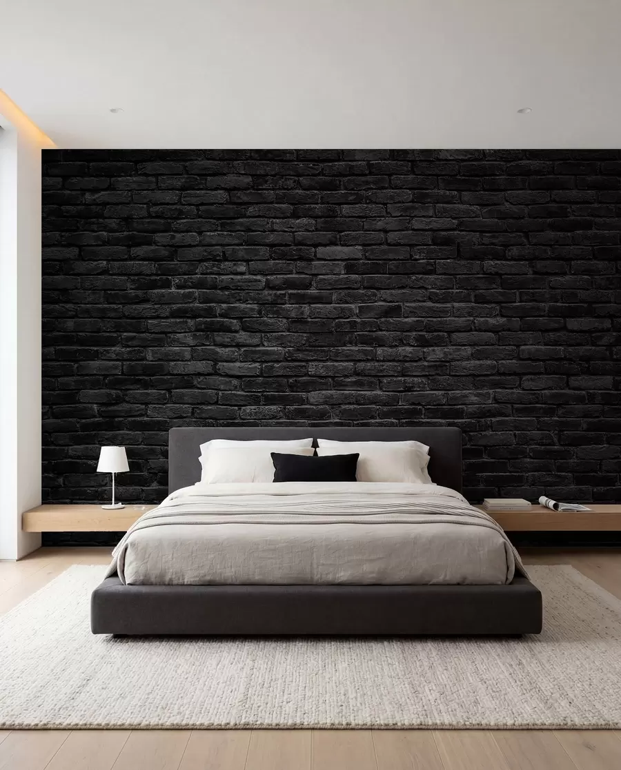 murales de pared Papel pintado de ladrillo negro u53027