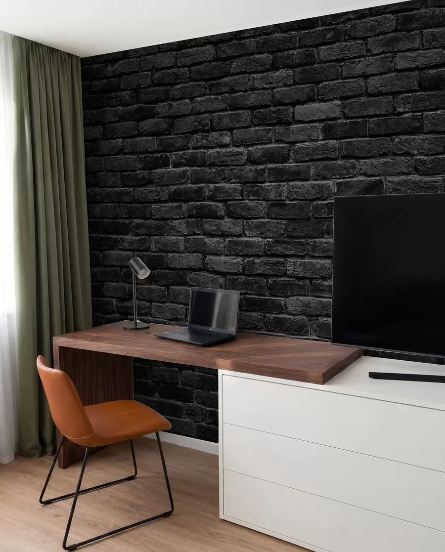 murales de pared Papel pintado de ladrillo negro u53027