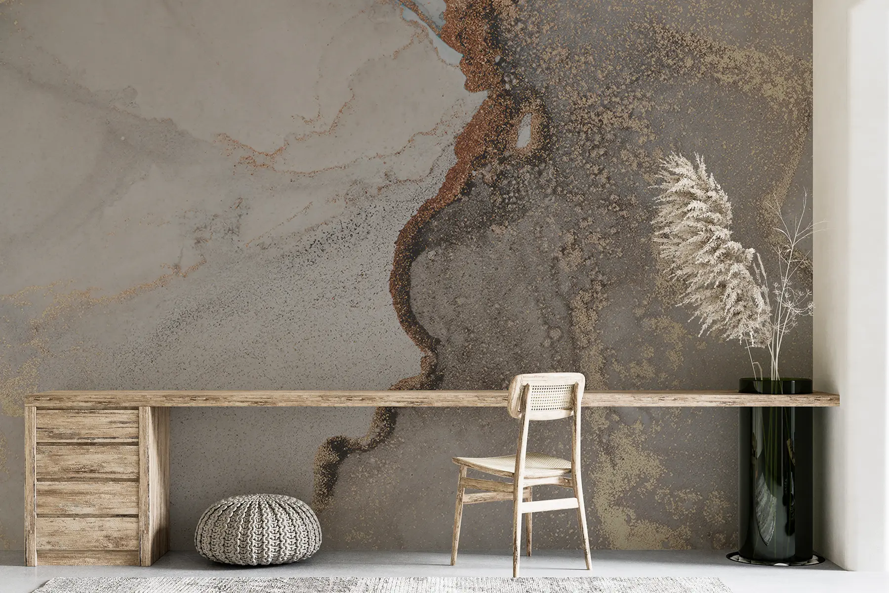 murales de pared Líquido gris u08653