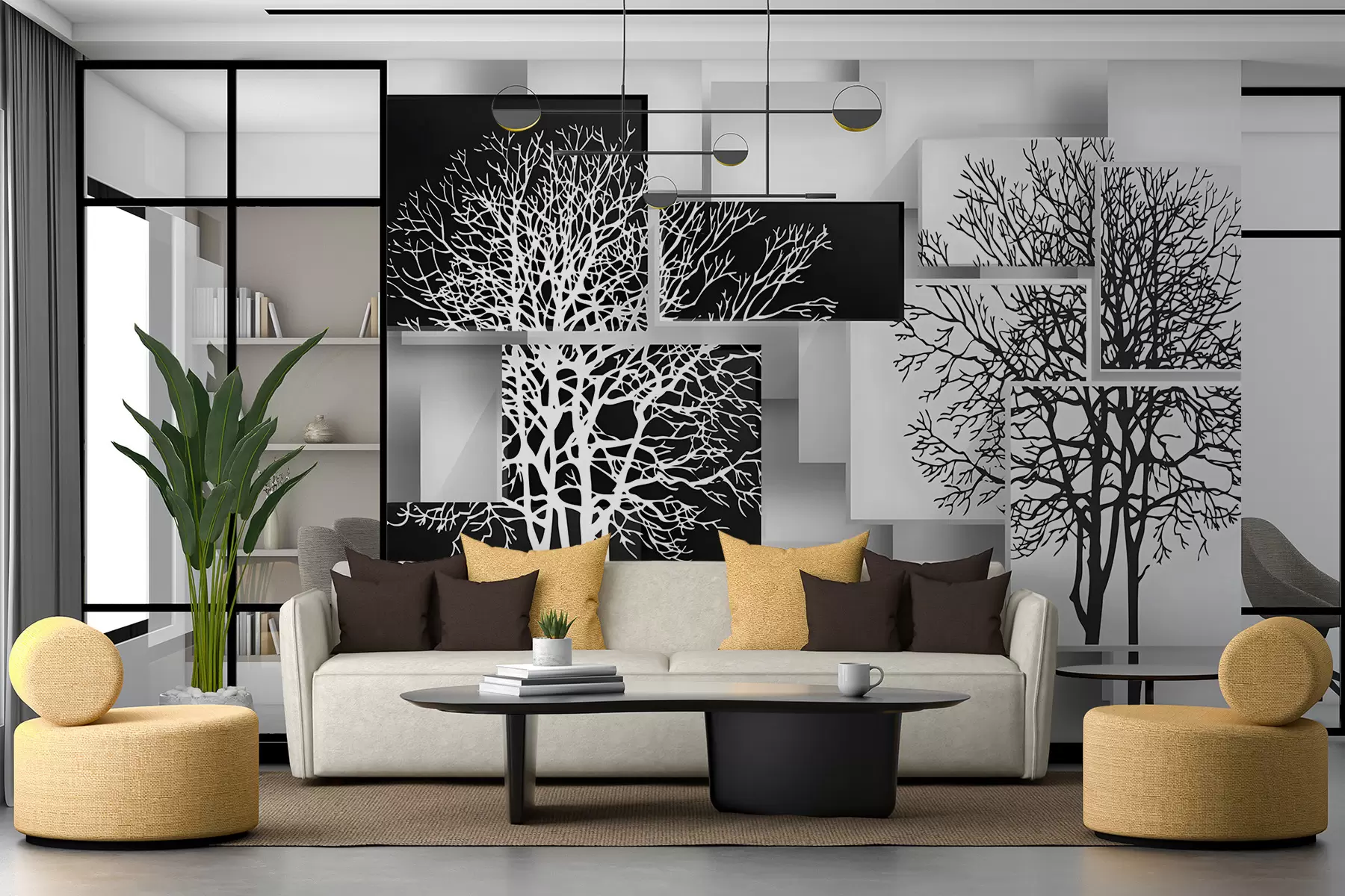 murales de pared árbol yin yan u09369