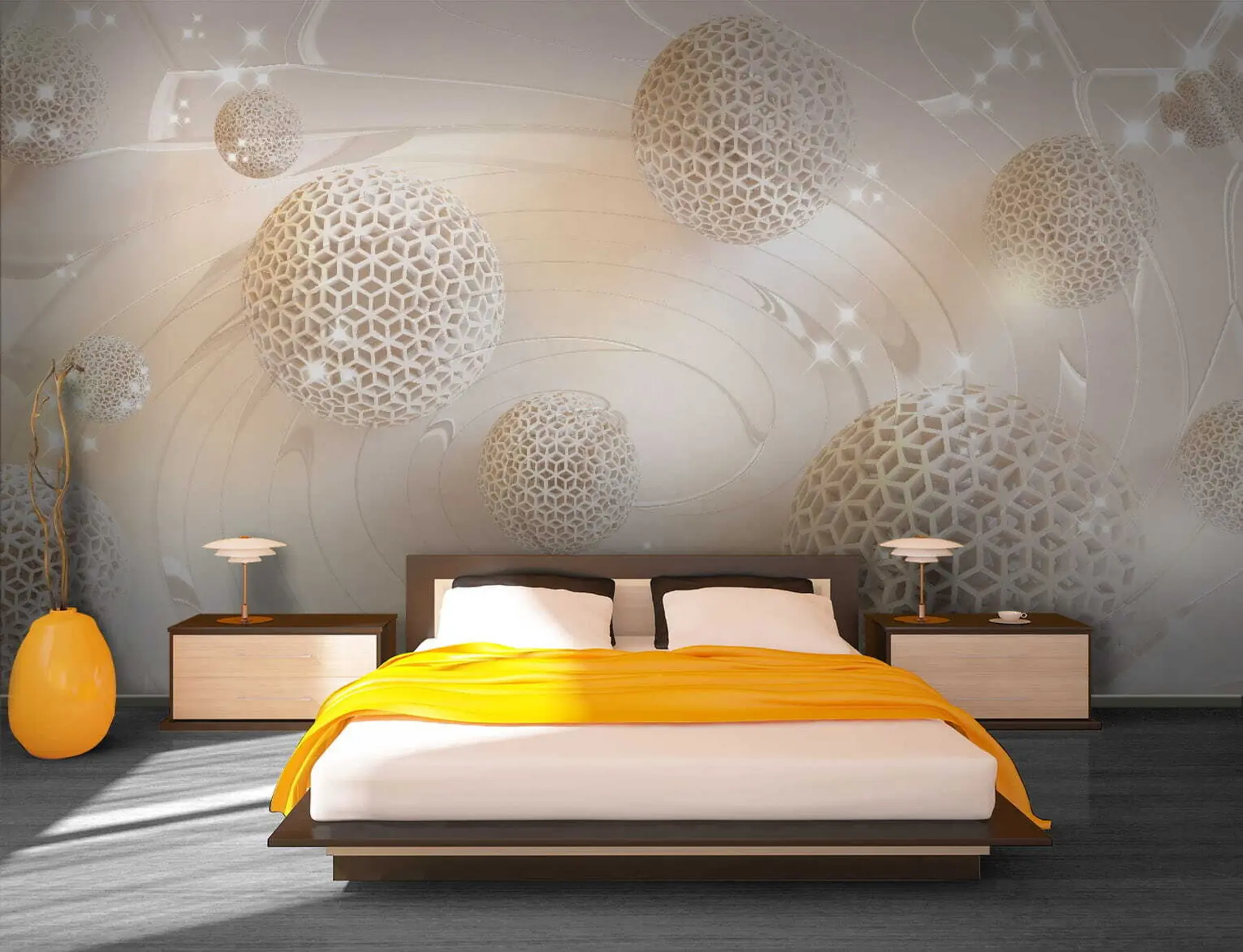 murales de pared Esferas de celosía y brillo u12282