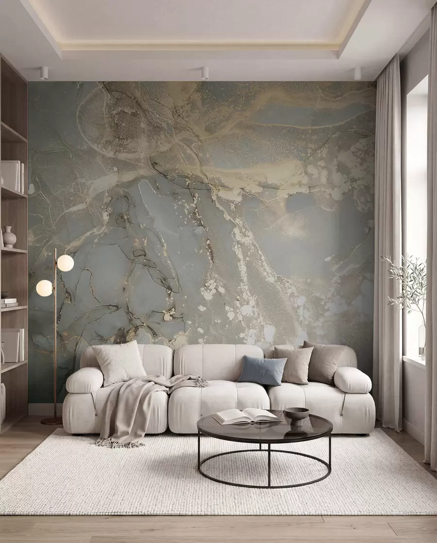 murales de pared Mármol gris y amarillo u17492