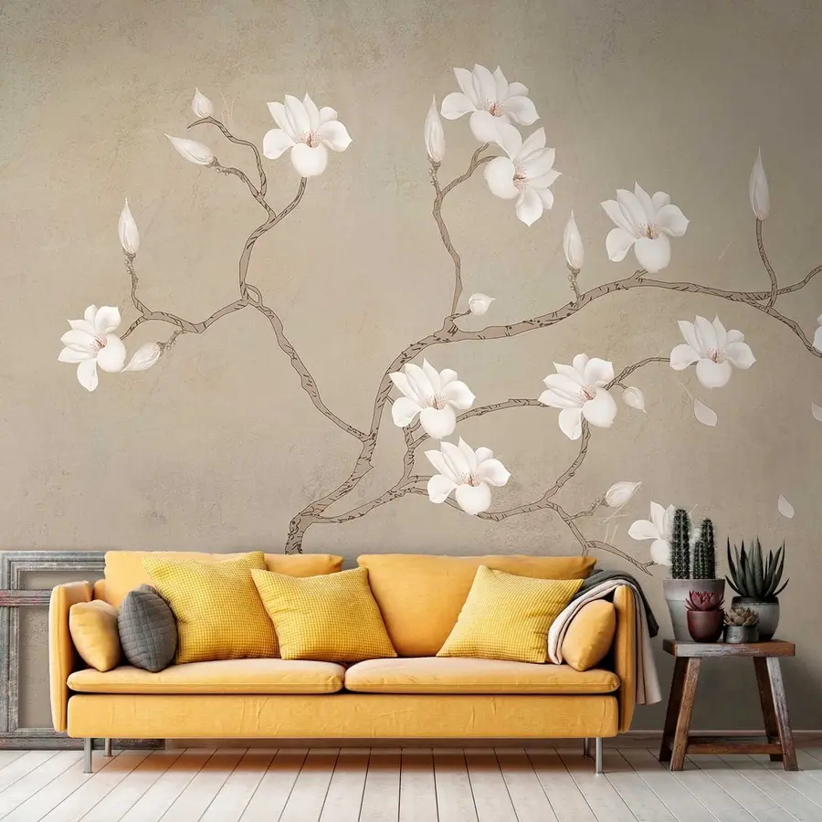 murales de pared El árbol floreciente de la magnolia u17493