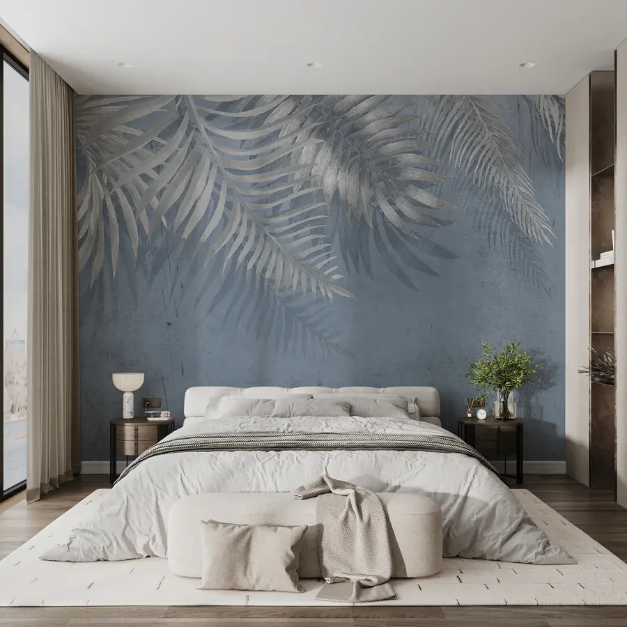 murales de pared Pared vintage con hojas u18312