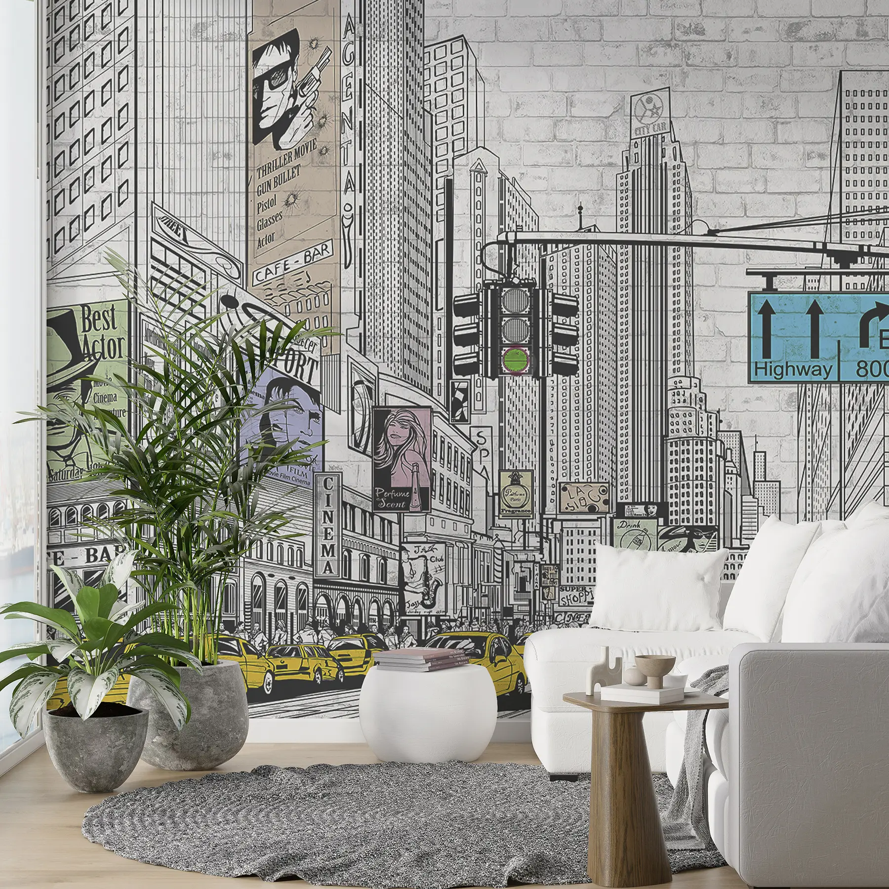 murales de pared Megapolis al estilo Comic u21095