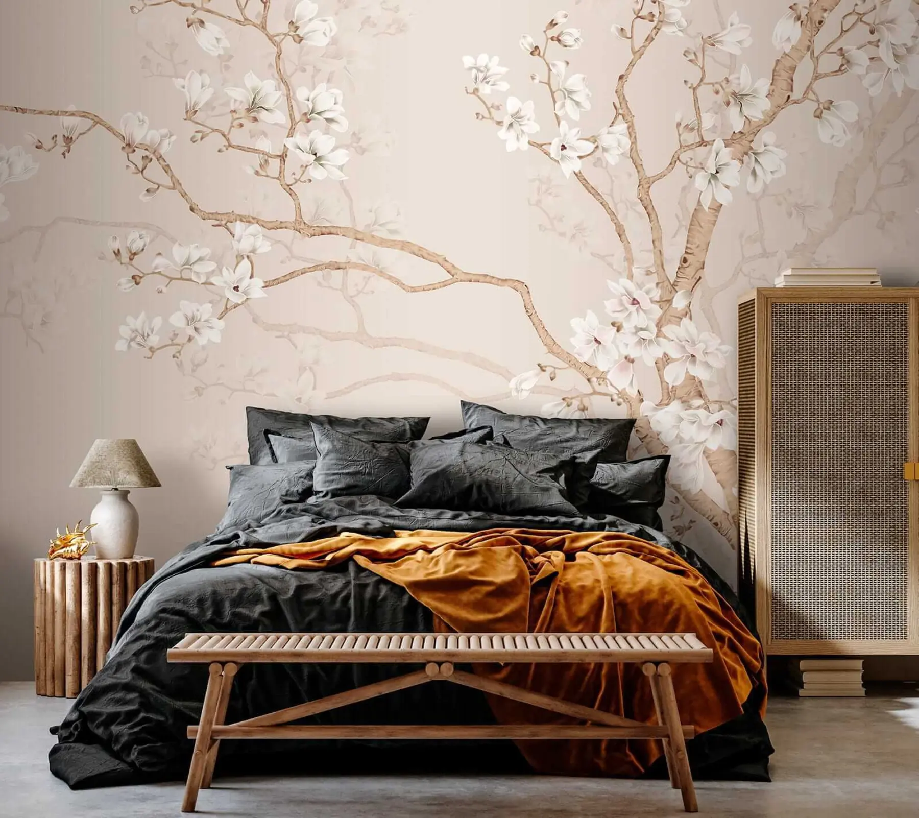 murales de pared Árbol floreciente y pájaros u25842
