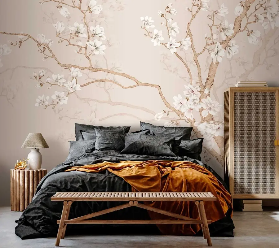 murales de pared Árbol floreciente y pájaros u25842