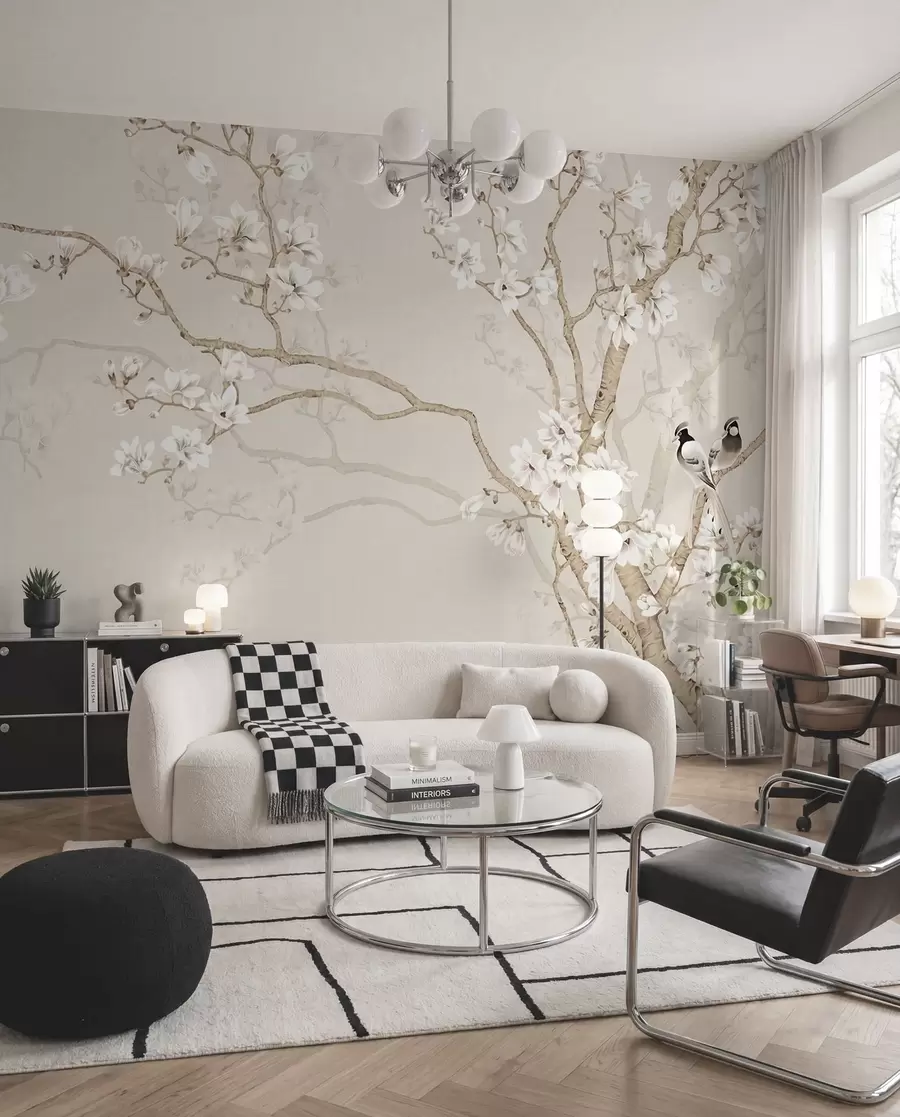 murales de pared Árbol floreciente y pájaros u25842
