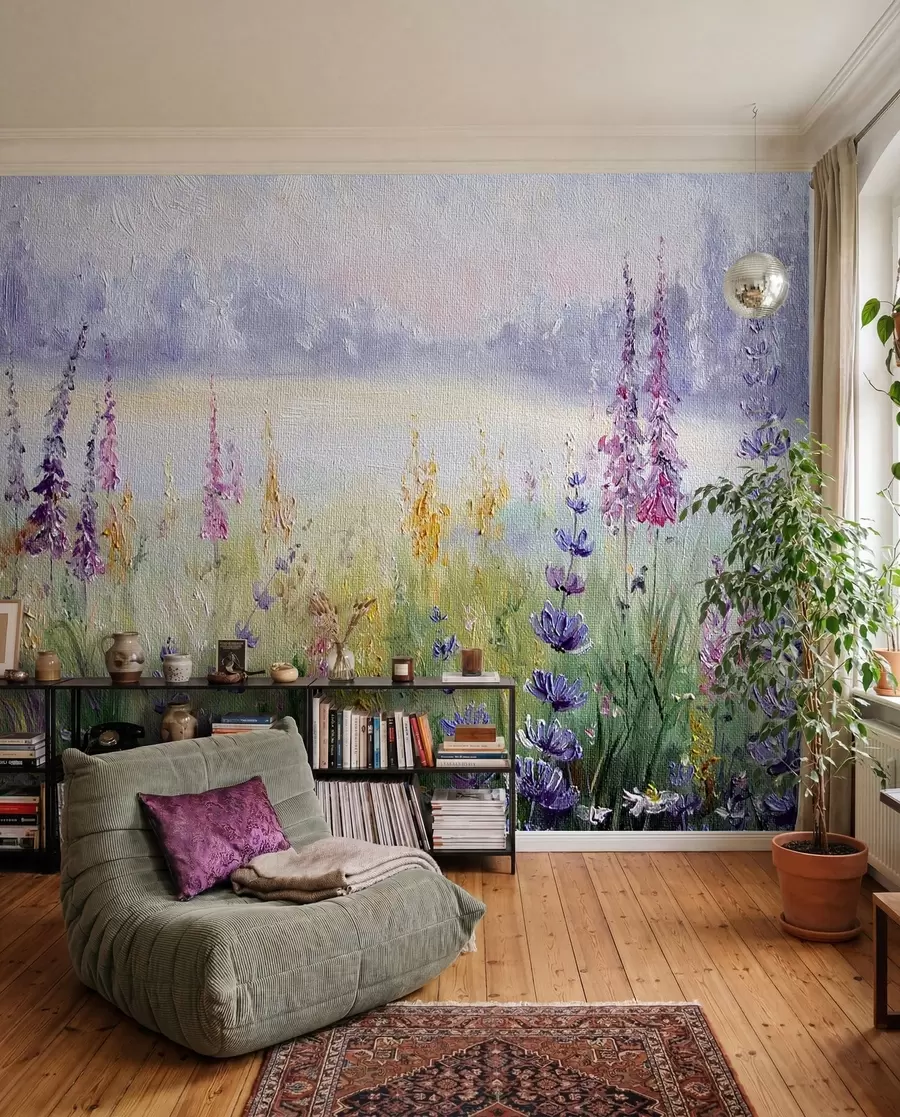 murales de pared Prado de flores, pintura al óleo u30067