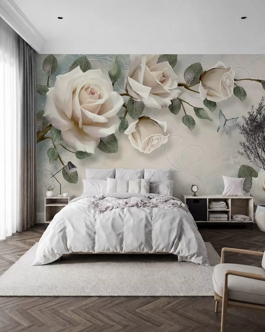 murales de pared Rosas crema u31353