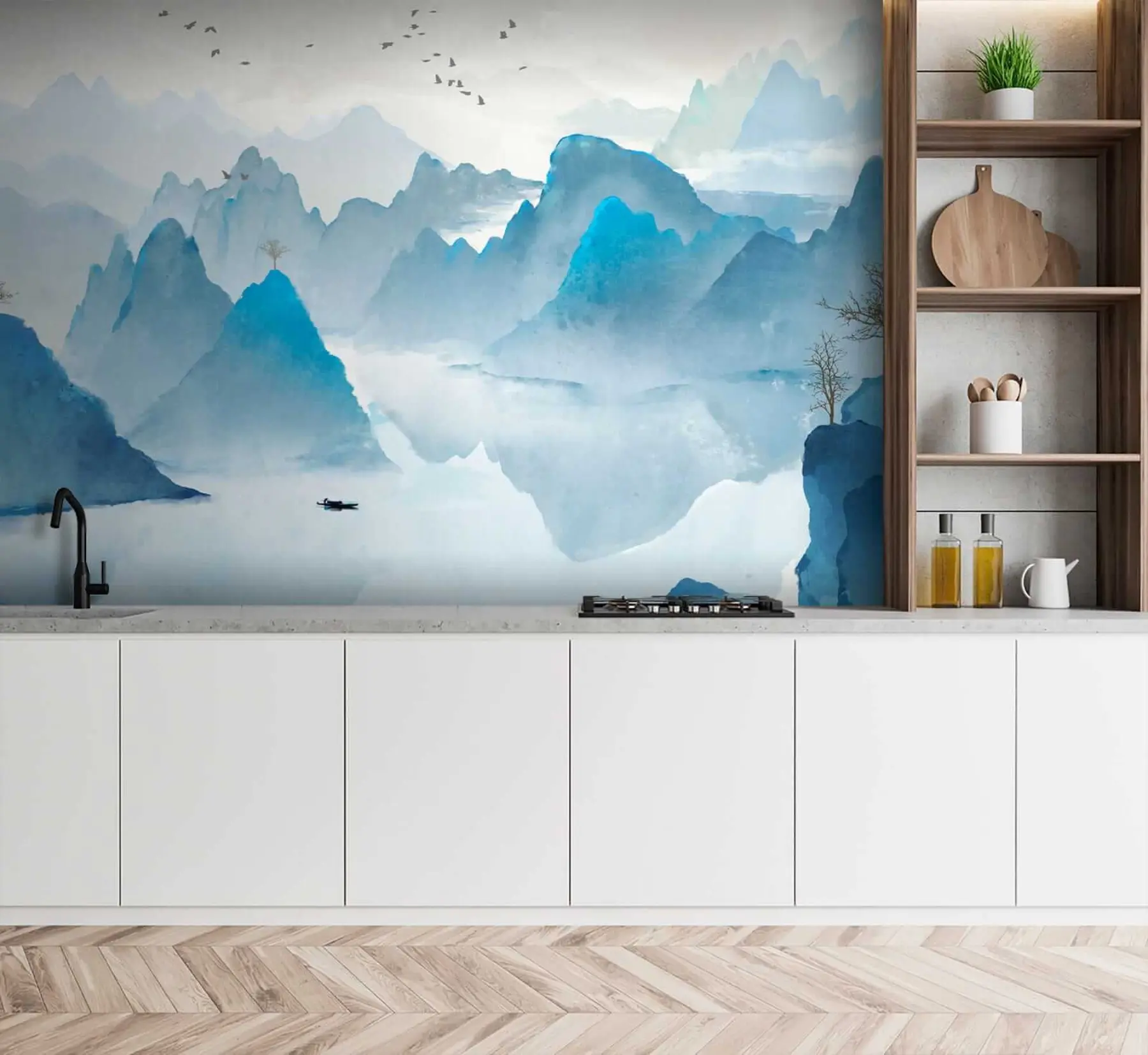 murales de pared Montañas Azules u32523