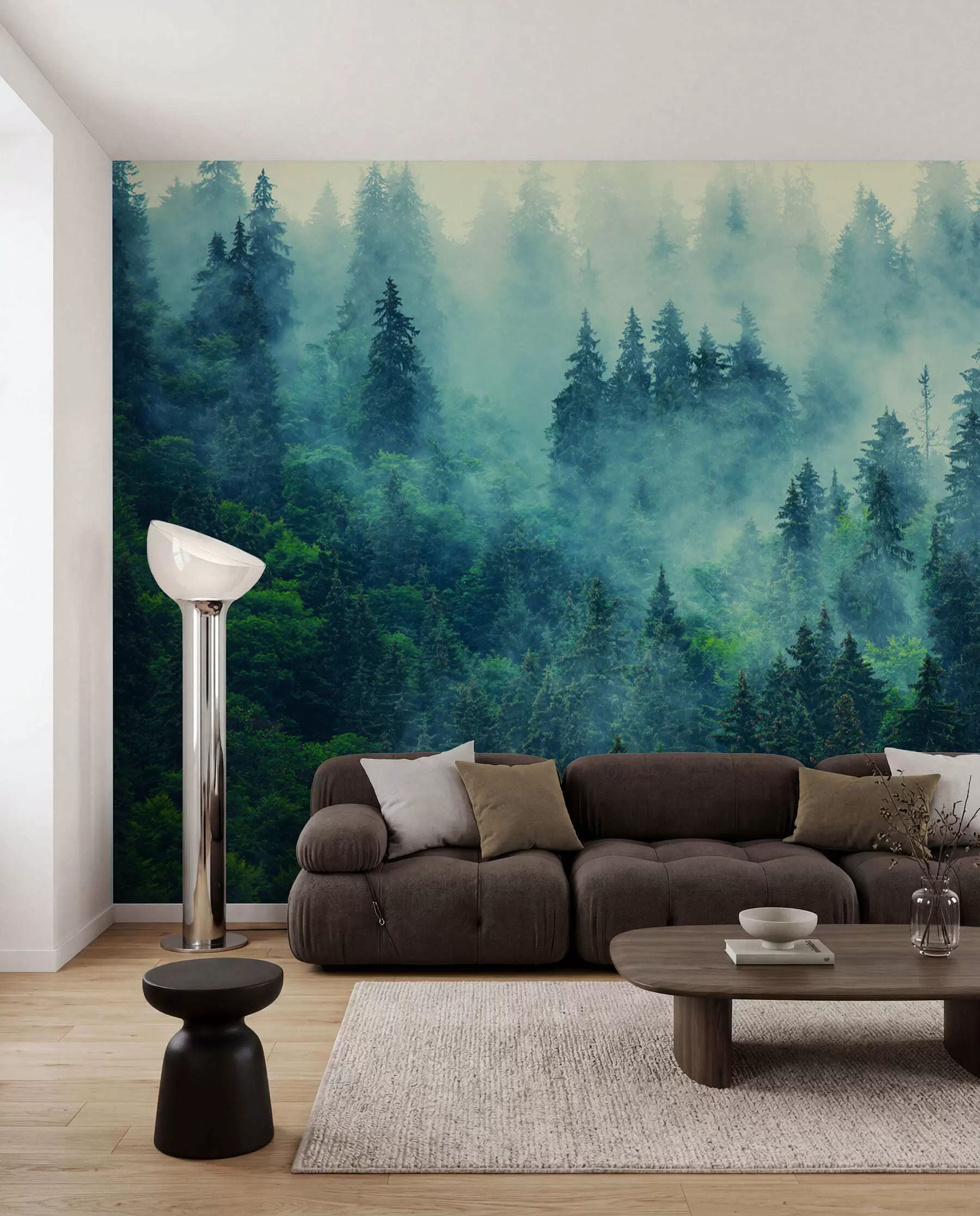 murales de pared Bosque de niebla por la mañana u33150