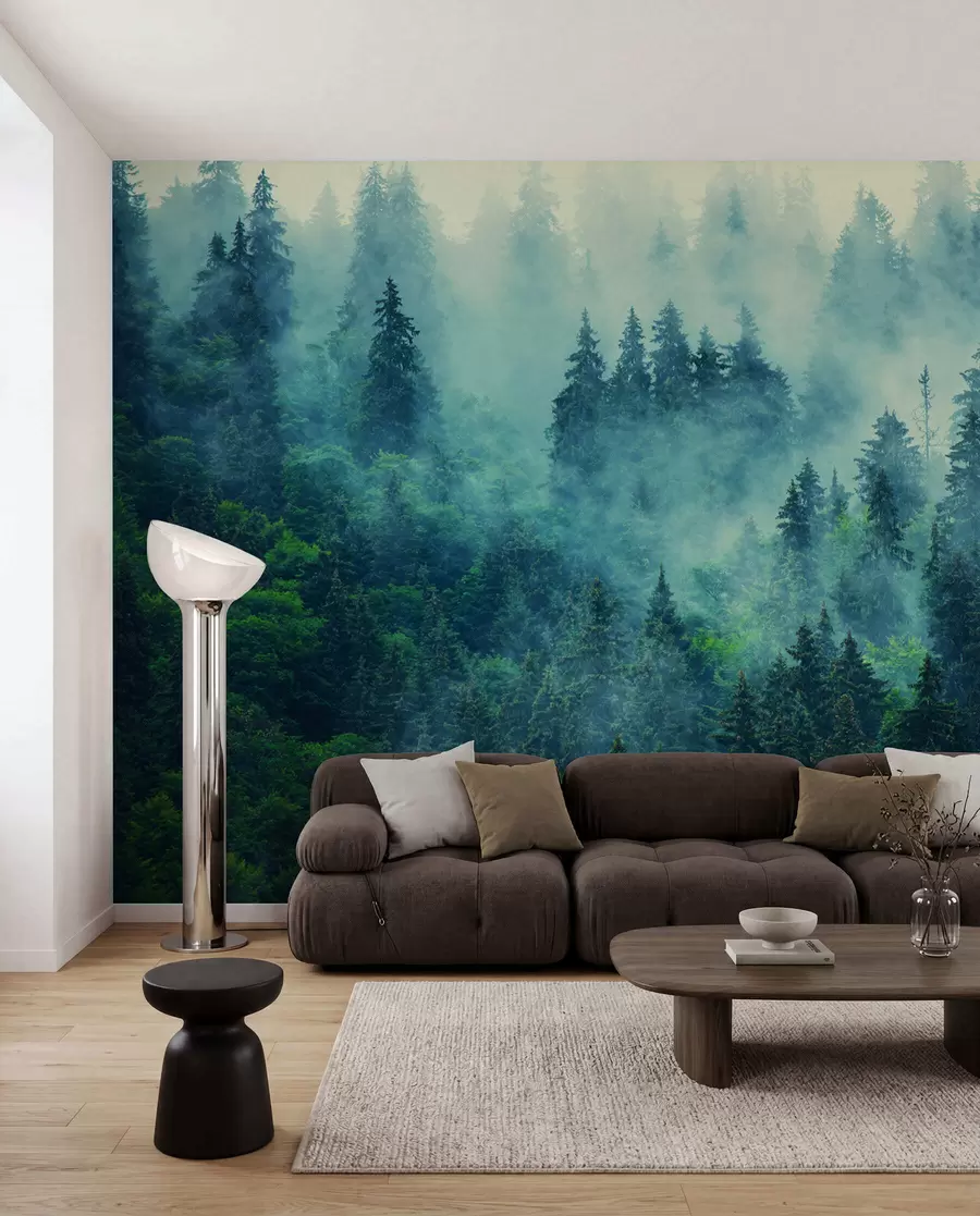 murales de pared Bosque de niebla por la mañana u33150