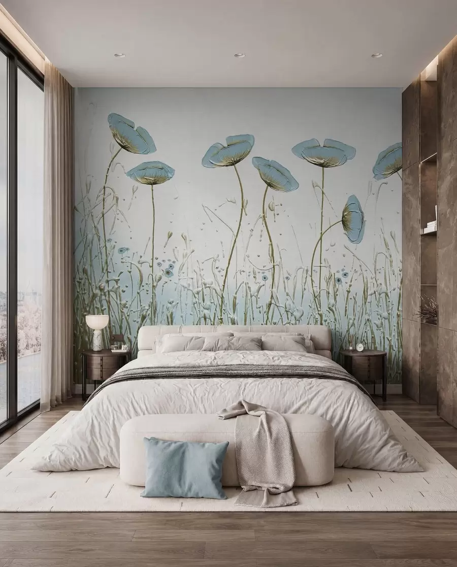 murales de pared Amapolas. Pinturas de aceite u34867
