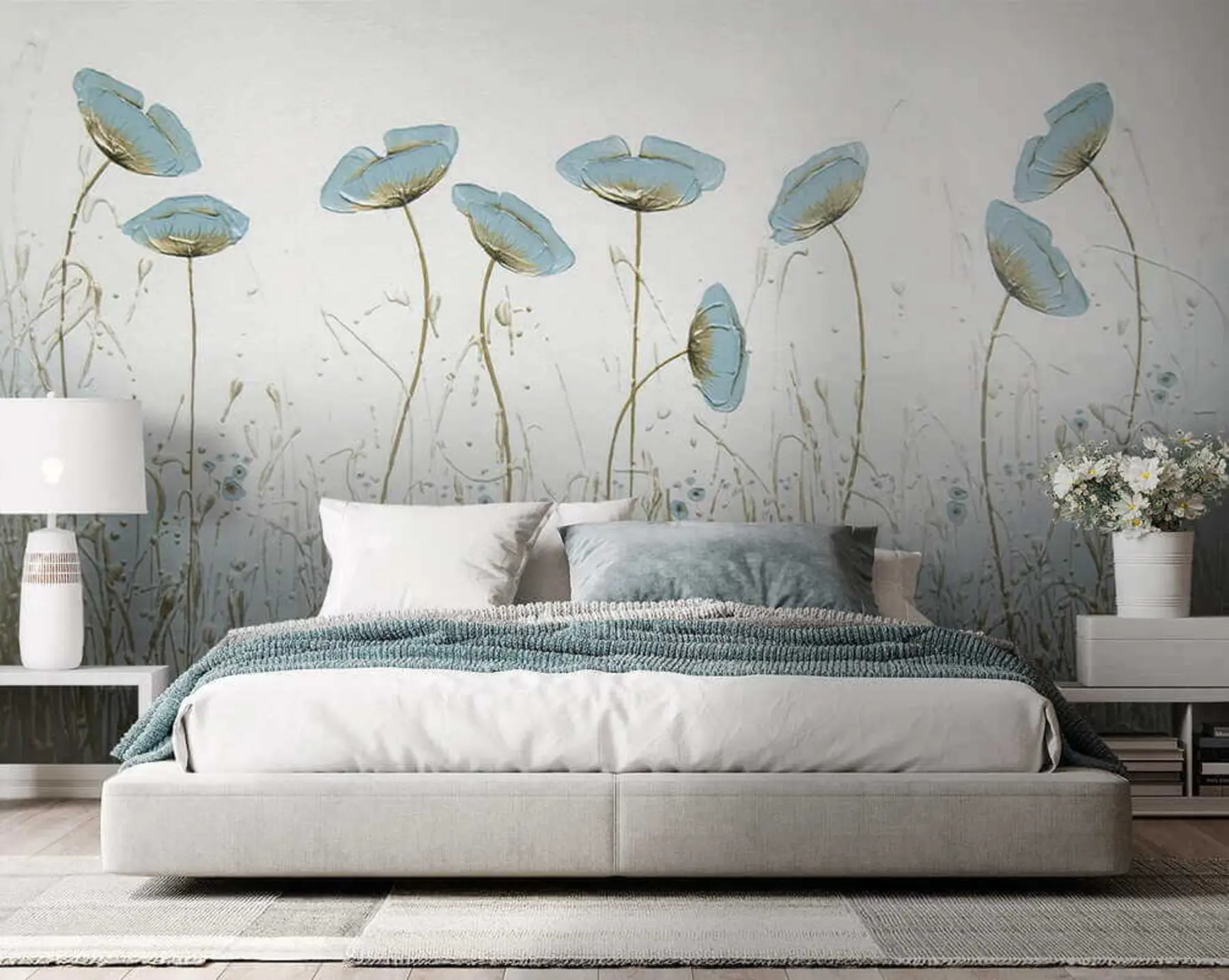 murales de pared Amapolas. Pinturas de aceite u34867