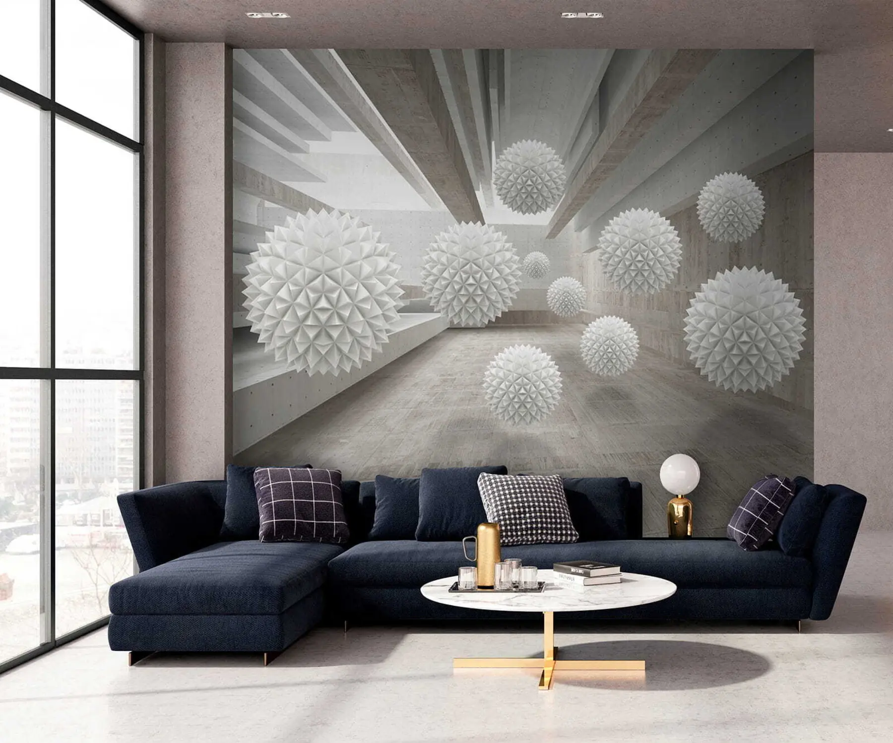 murales de pared Esferas flotando en el aire u34969