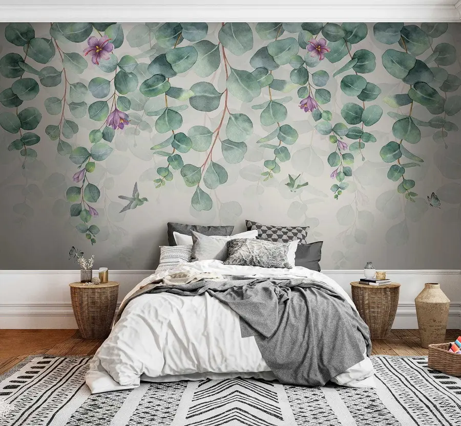murales de pared Ramas colgantes con flores u36206