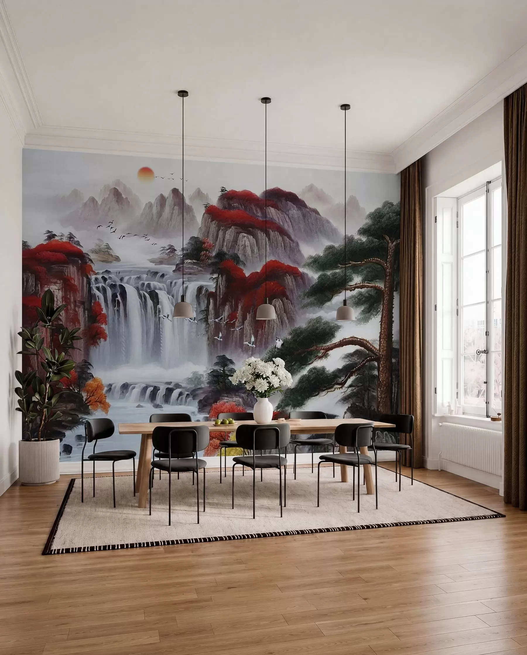 murales de pared Cascada de estilo japonés u36222