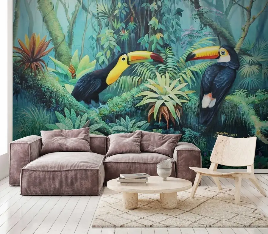 murales de pared Tukanos en la jungla u36358