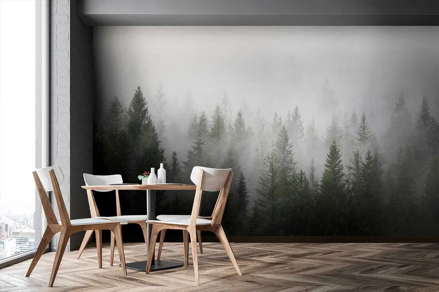 murales de pared Bosque en la niebla u37073