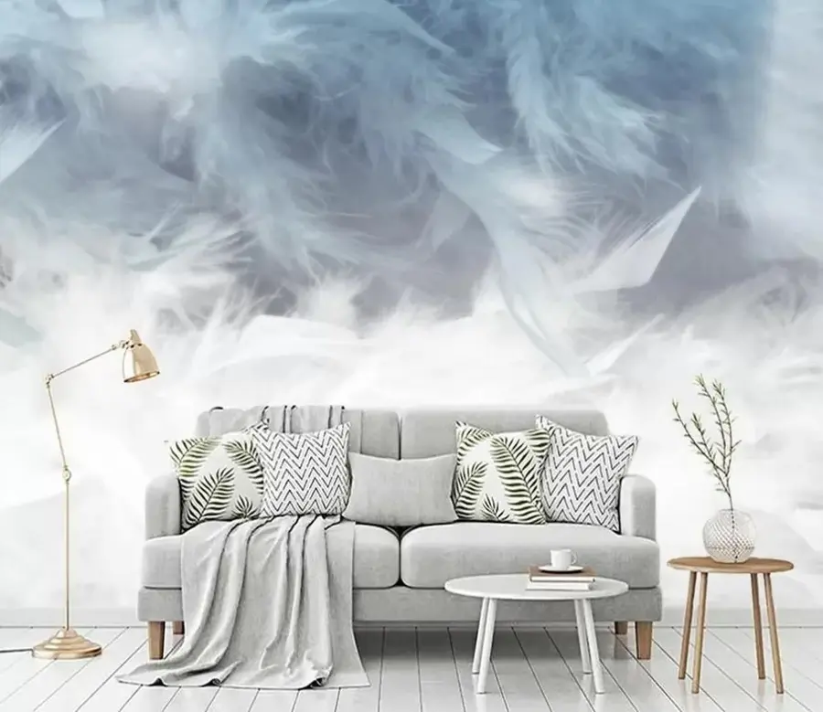 murales de pared Plumas azules u47764