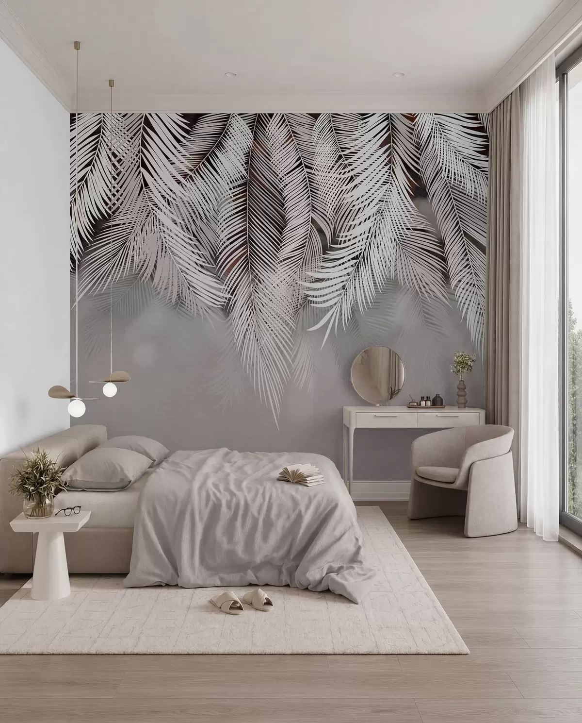murales de pared Hojas de palma oscuras u48556v4