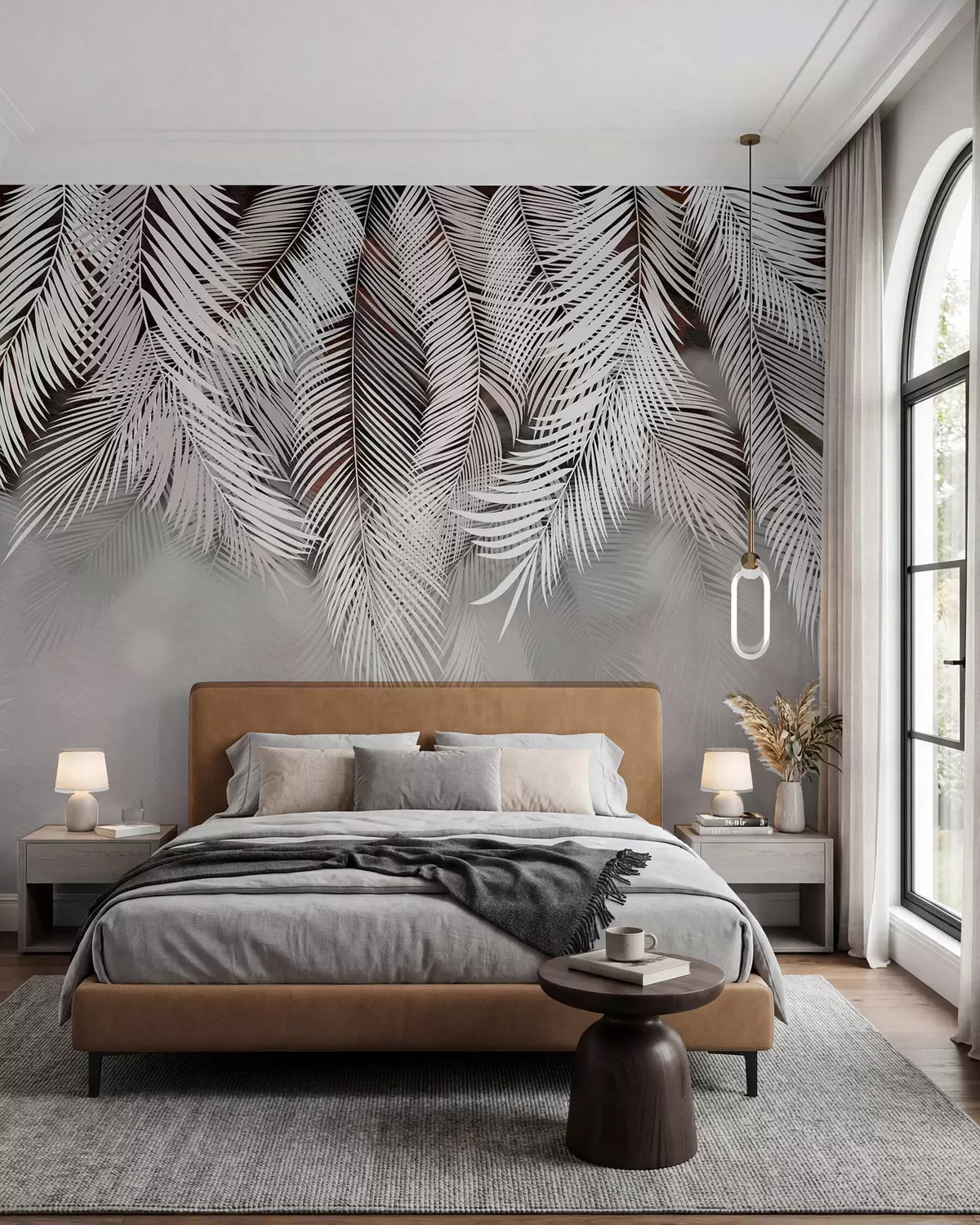 murales de pared Hojas de palma oscuras u48556v4