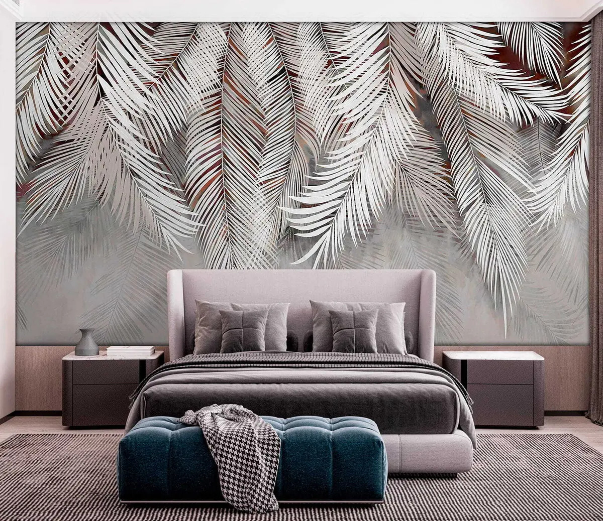 murales de pared Hojas de palma oscuras u48556v4