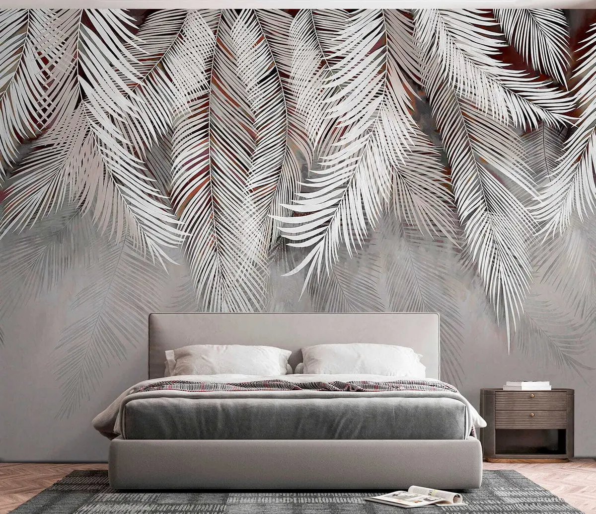 murales de pared Hojas de palma oscuras u48556v4