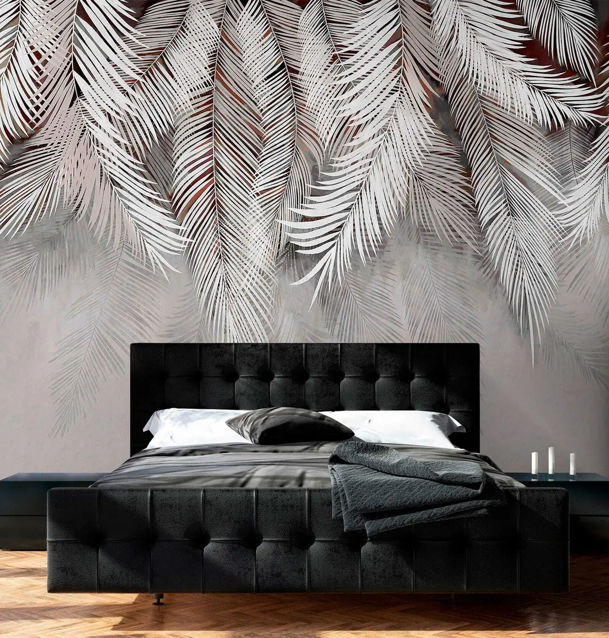 murales de pared Hojas de palma oscuras u48556v4