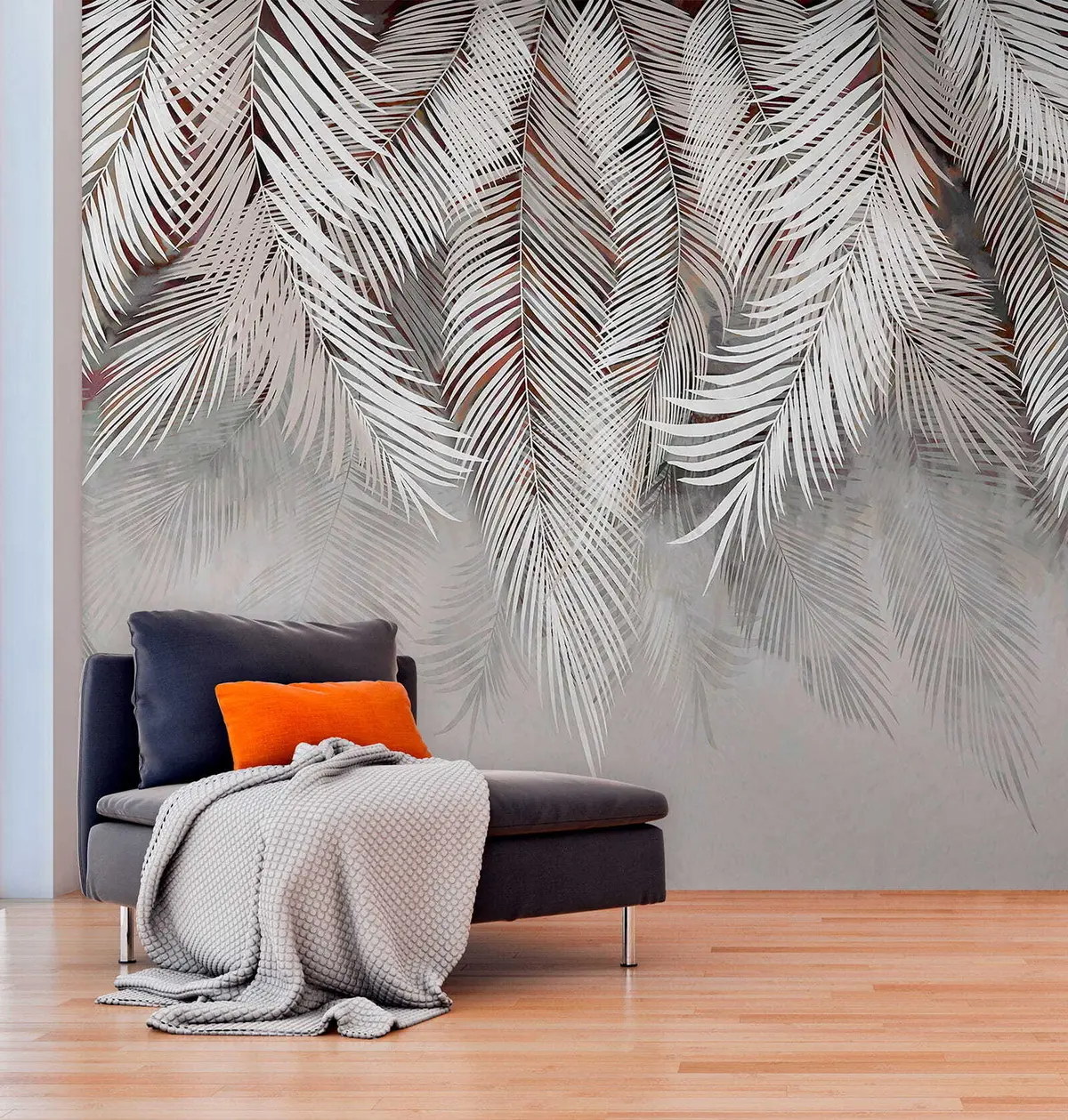 murales de pared Hojas de palma oscuras u48556v4
