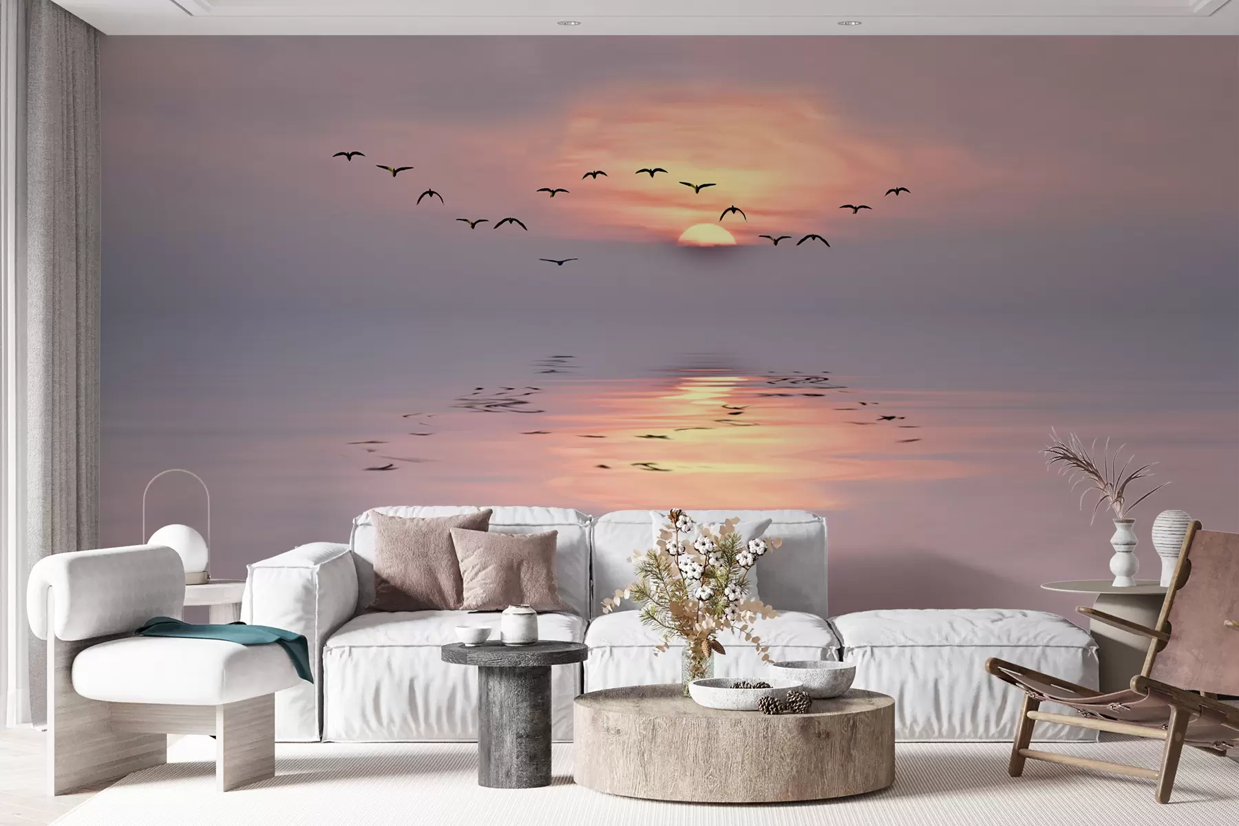 murales de pared Gaviotas al atardecer u53413