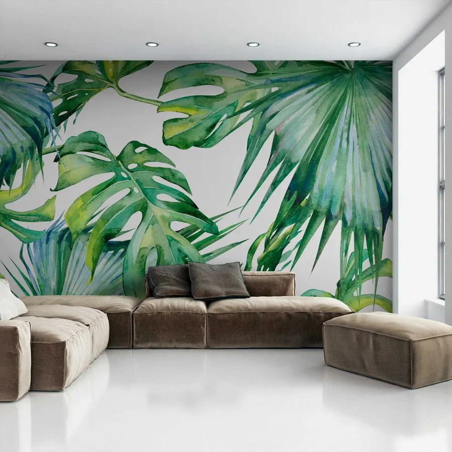 murales de pared Jugosas hojas de palma u53522