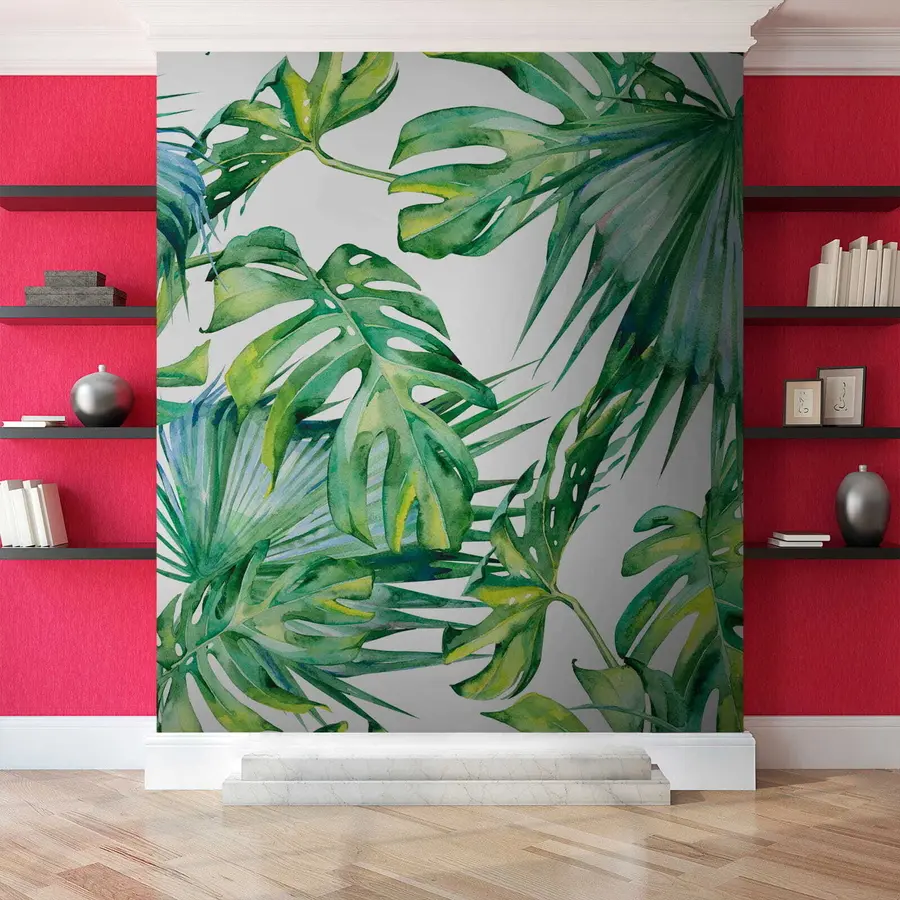 murales de pared Jugosas hojas de palma u53522