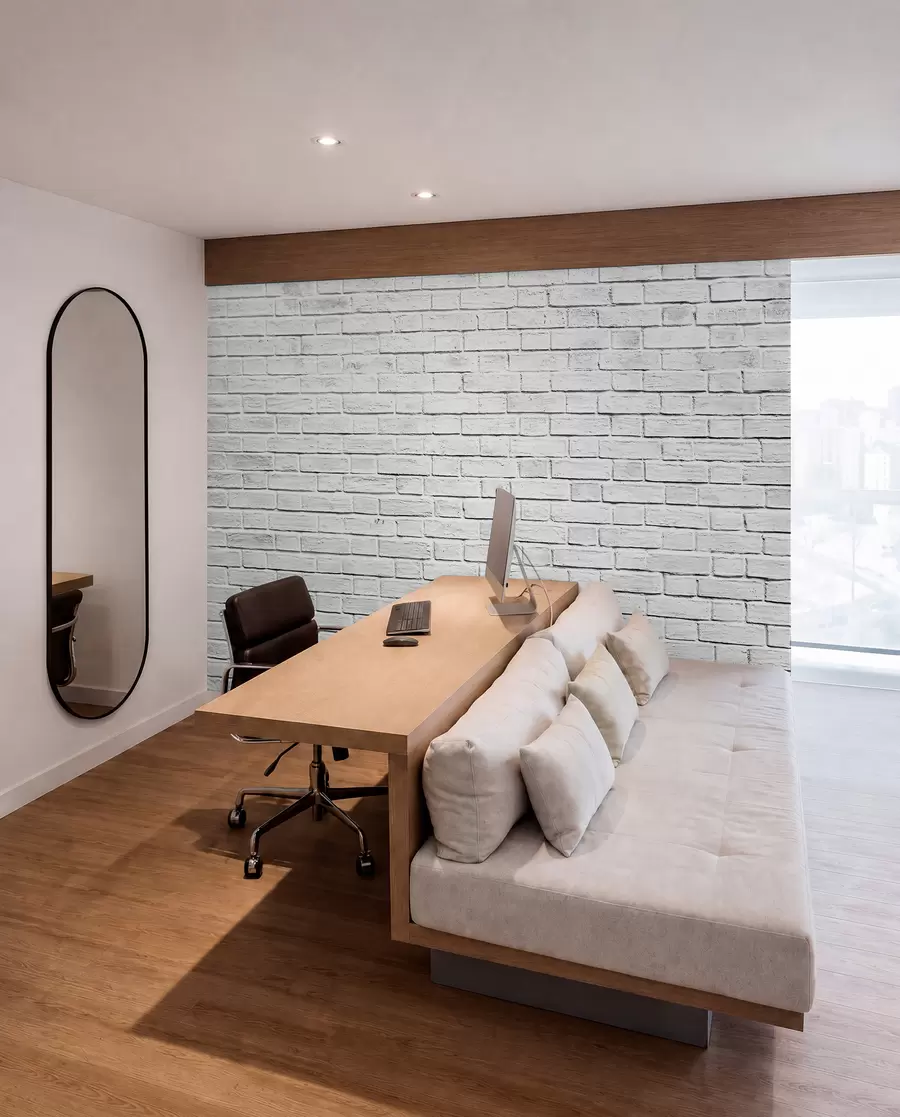 murales de pared Pared de ladrillo blanco u54004