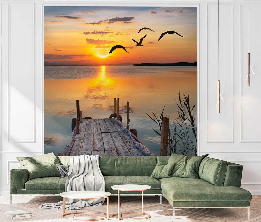 murales de pared Gaviotas y muelle u57673