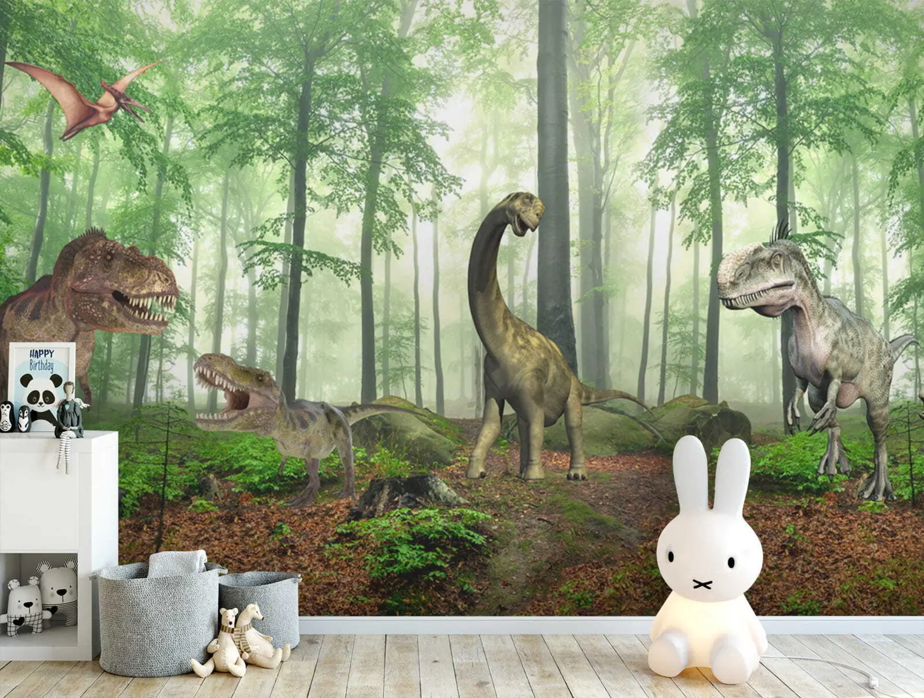 murales de pared Dinosaurios en el bosque u60039