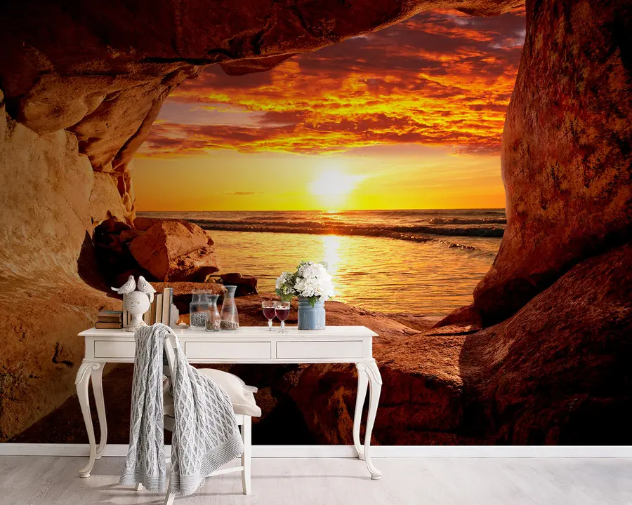 murales de pared Puesta de sol en las rocas u60242