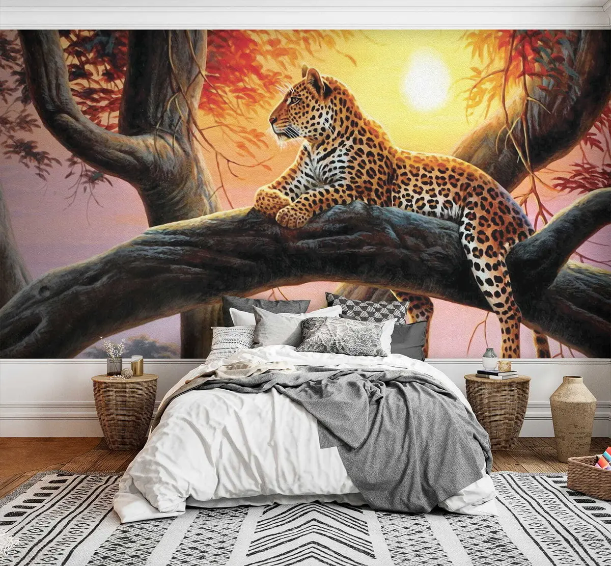murales de pared Leopardo en un árbol u62925