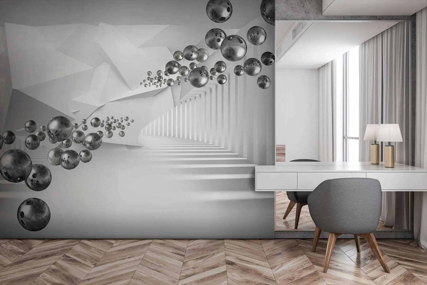 murales de pared en gris u63734
