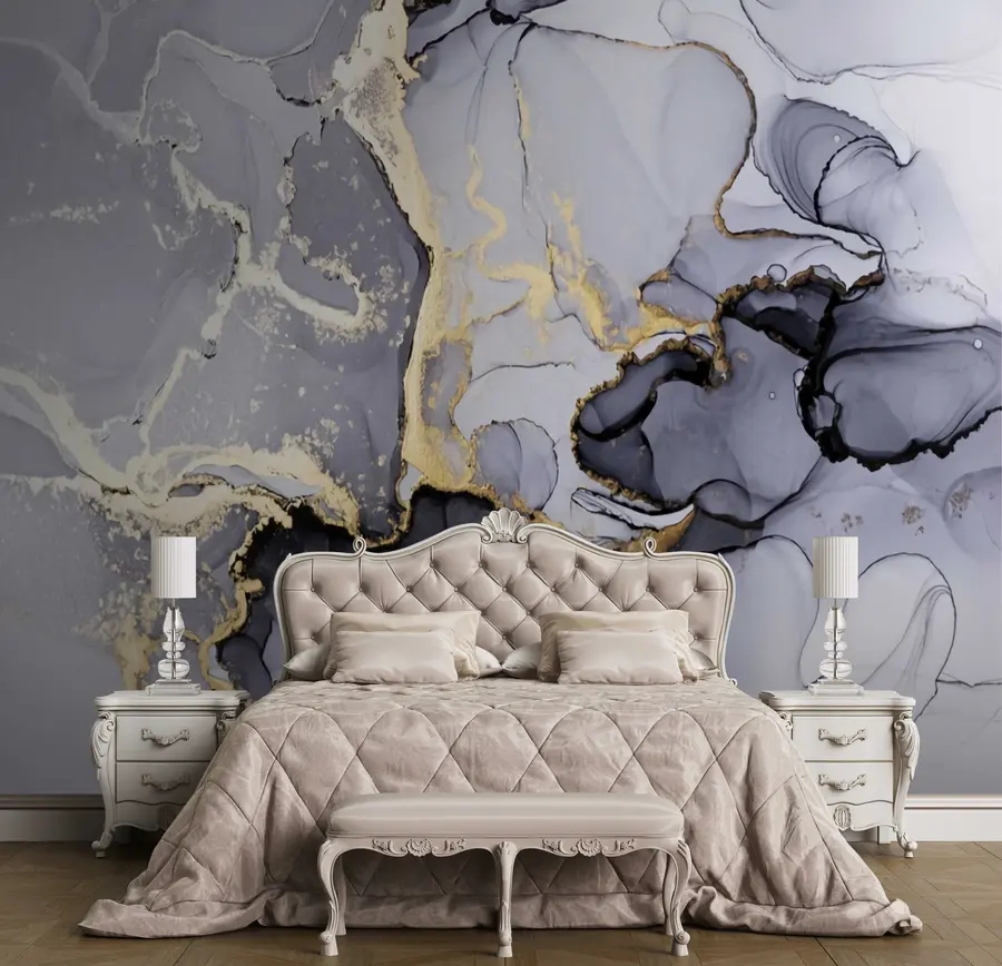 murales de pared Mármol gris azulado u70765