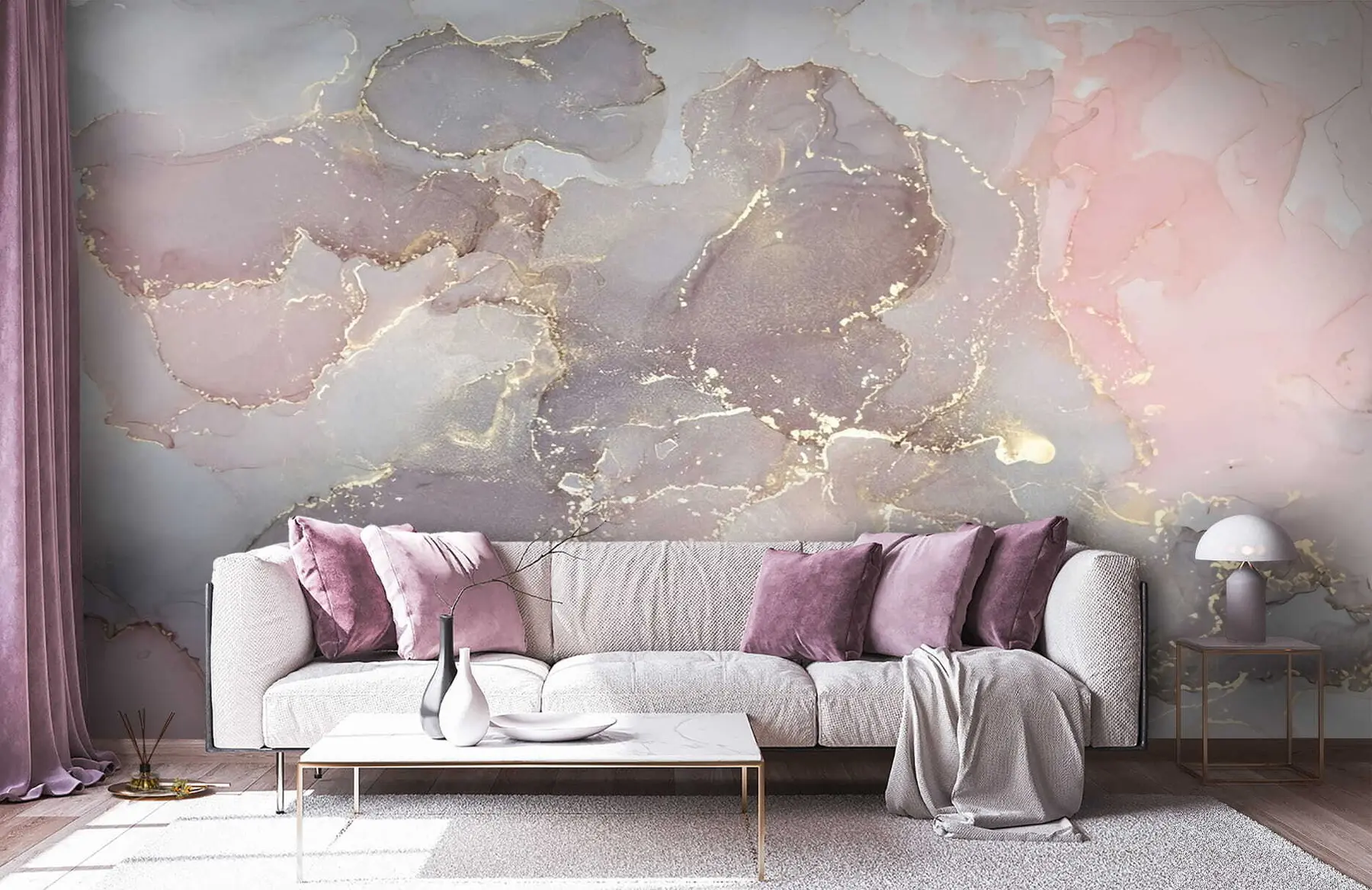 murales de pared Mármol en colores pastel u70784