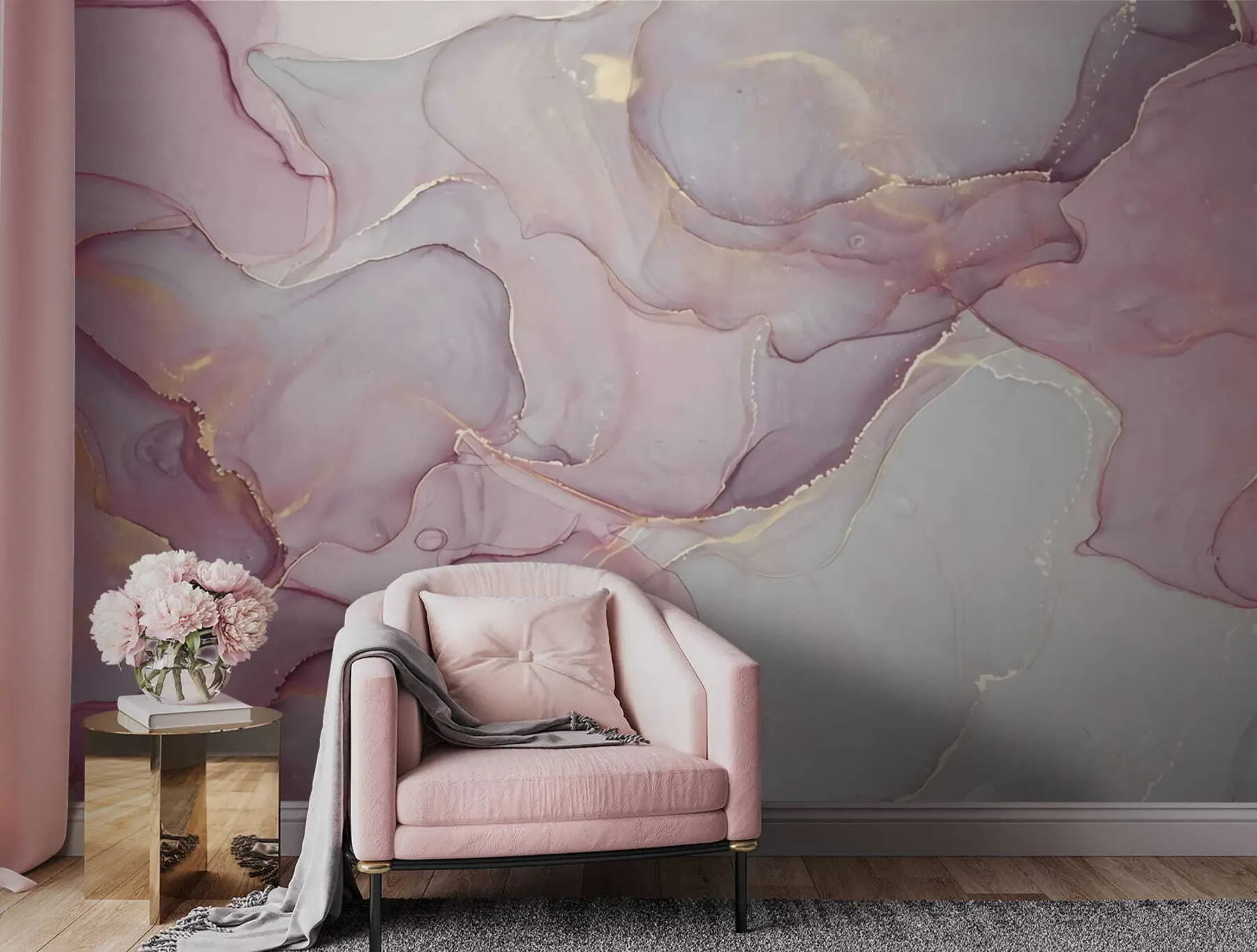 murales de pared Fluido en rosa u70787