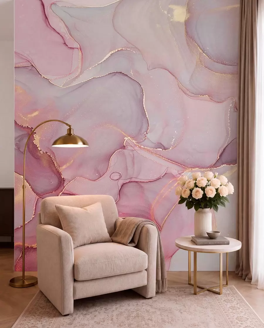 murales de pared Fluido en rosa u70787