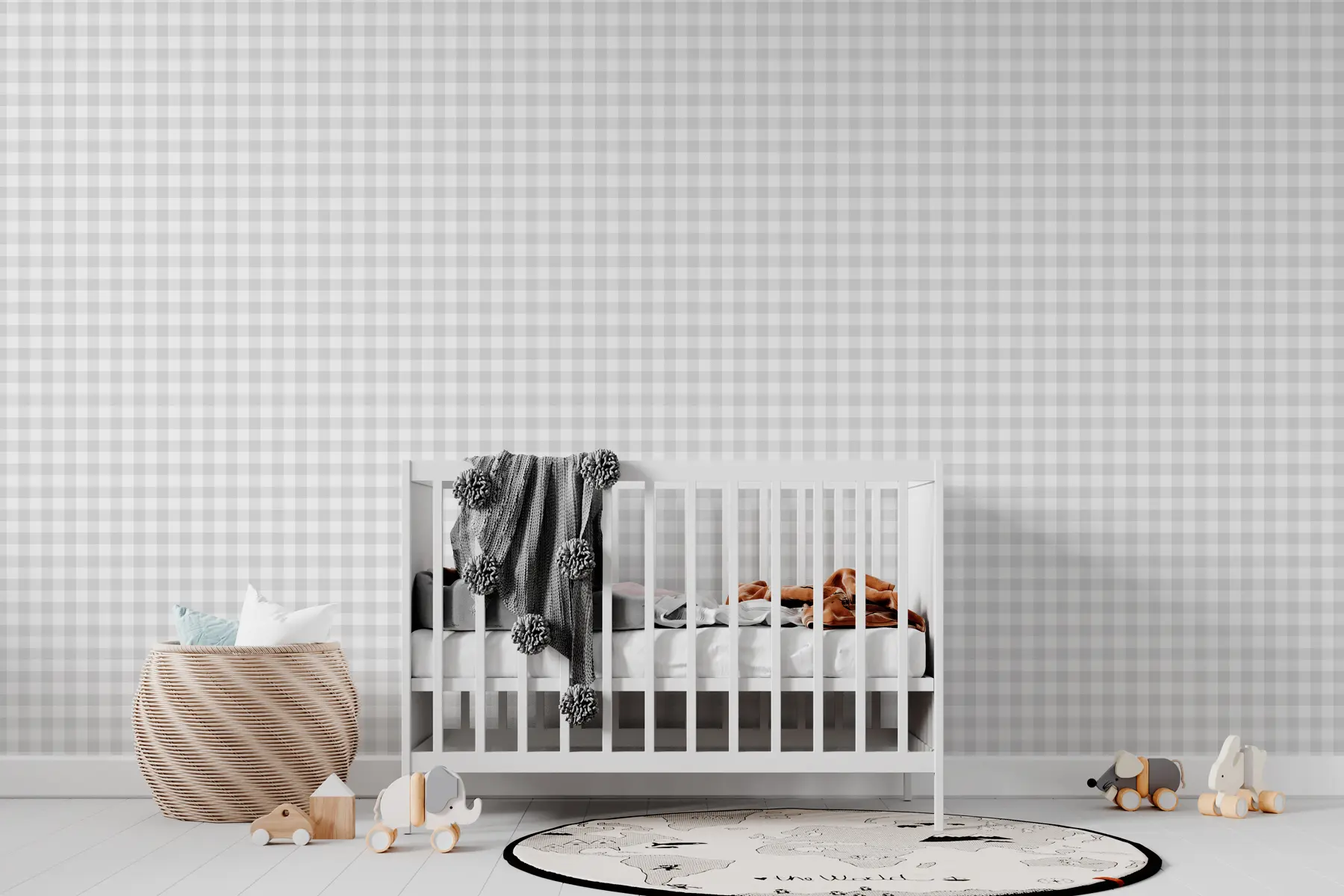 murales de pared El estampado de cuadros grises es una nueva tendencia minimalista  w00375v4