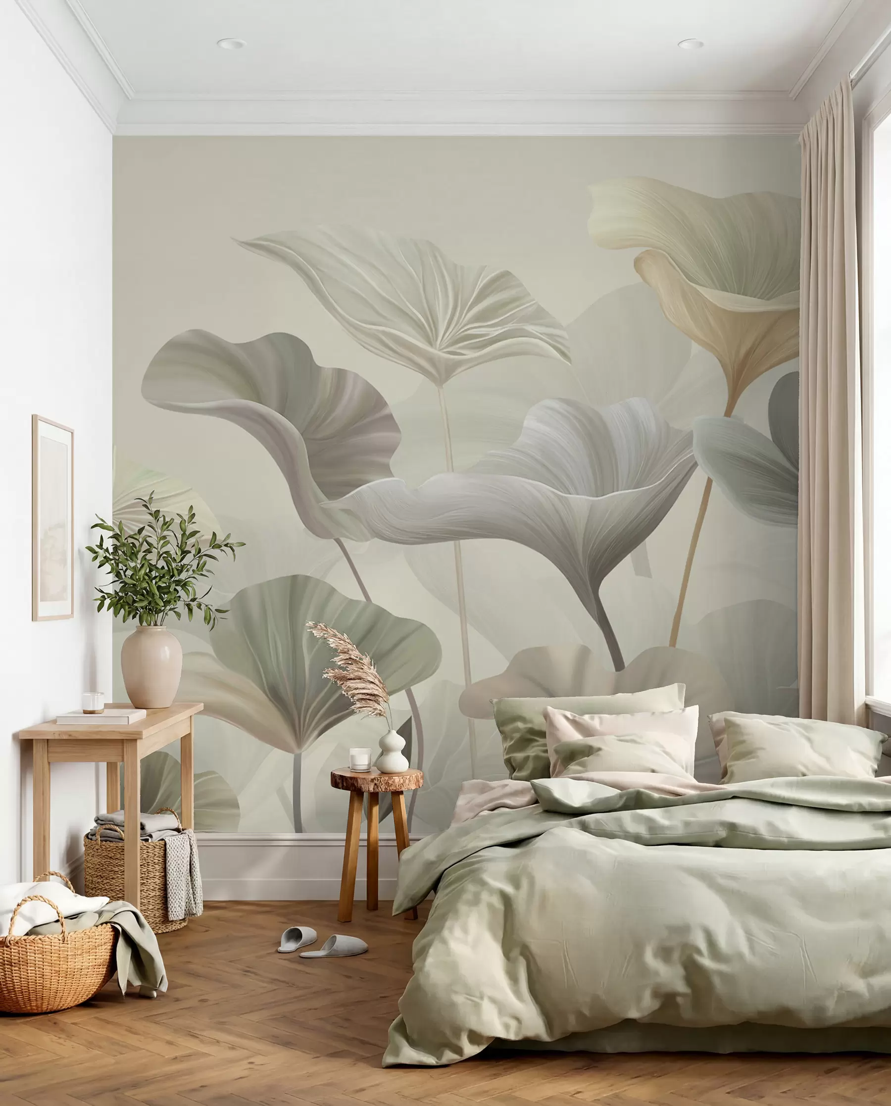 murales de pared Hojas salvia desplegadas w00385