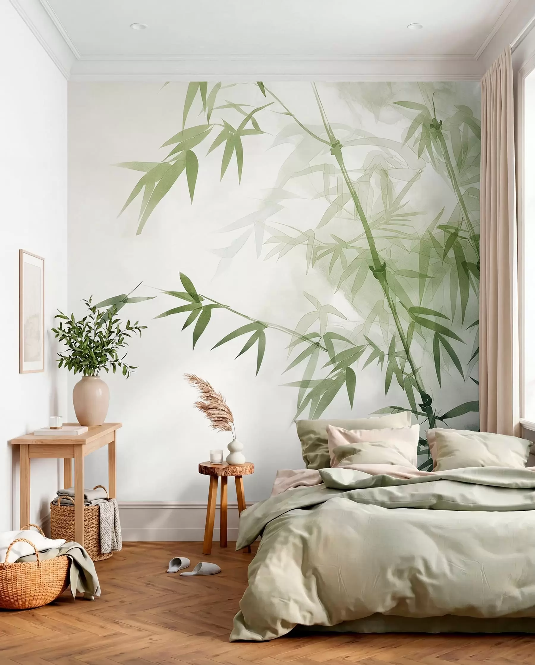murales de pared Ramas con hojas de acuarela w00687