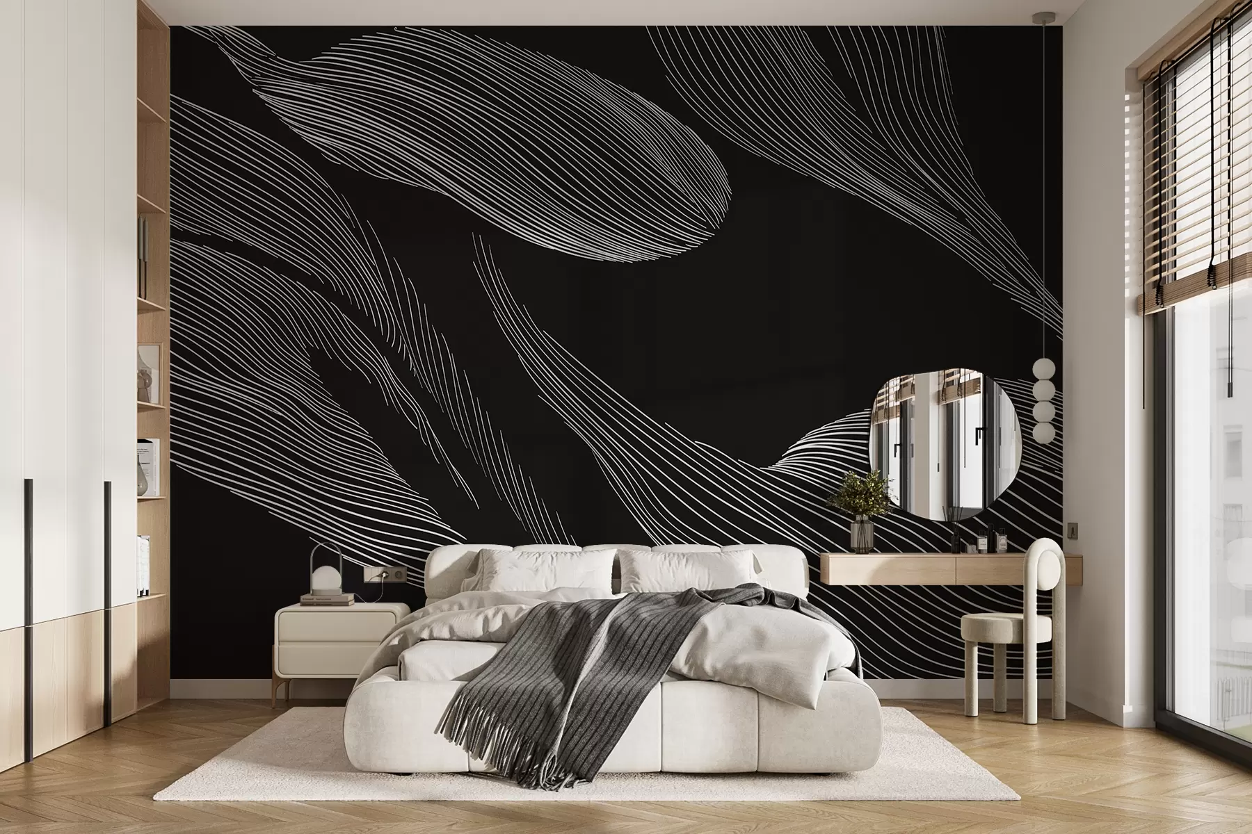 murales de pared Abstracción sobre un fondo negro w01216v3