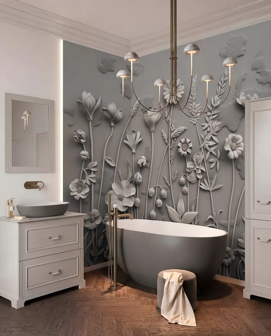 murales de pared Campo de flores 3D w07869v1