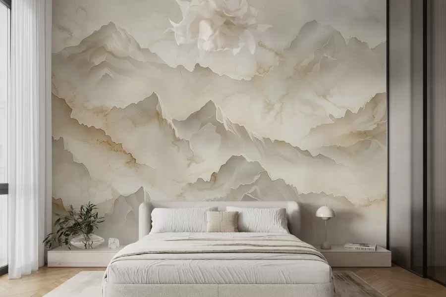 murales de pared Paisaje montañoso con abundantes rocas de estilo ónice melado w01279